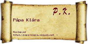 Pápa Klára névjegykártya