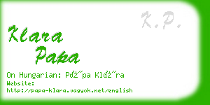 klara papa business card